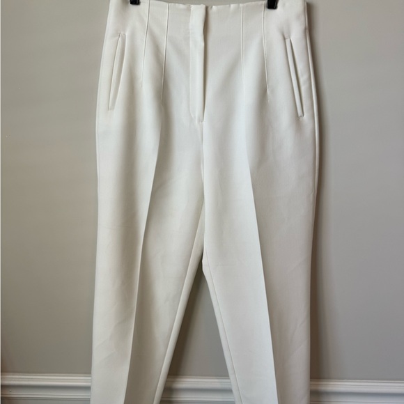 Zara white Classic wide leg  Trousers size large - Picture 2 of 8